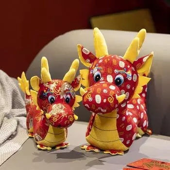 Плюшевая кукла дракона с дизайном дракона, уникальный талисман дракона, украшение из мультфильма, плюшевая игрушка дракона, домашний декор 25cm-2