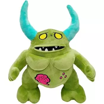 Плюшевая кукла Green Horror Horn, мягкая подушка, мягкая плюшевая игрушка-кукла, декоративная подушка для объятий, подарок на день рождения для любителей аниме 26*32cm зелёный