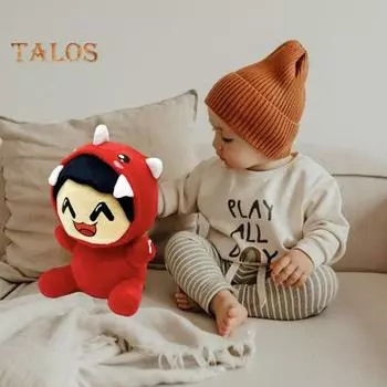 Плюшевая кукла-игрок, милая плюшевая подушка, приятель, мягкая подушка-персонаж, любимая игрушка-подушка для фанатов игр на Хэллоуин, Рождество, день рождения жёлтый/синий