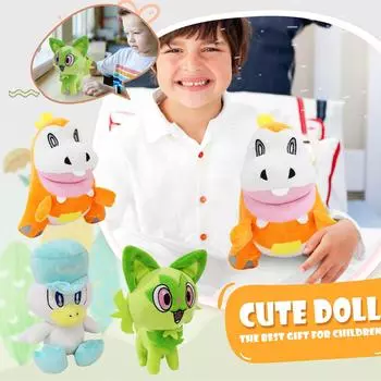 Плюшевая кукла игрушка подарок мультфильм детская тряпичная кукла кукла новый лист кошка да хуо бег вода милая кукла One Size зелёный