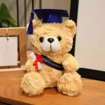 Плюшевая кукла игрушка подарок мультфильм детская кукла кукла ,выпускной медведь доктор. Памятный подарок на выпускной, 7 дюймов One Size синий