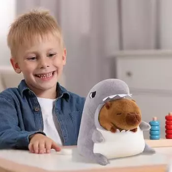 Плюшевая кукла, игрушка в подарок, мультфильм, детская тряпичная кукла, детская подарочная подушка, акула трансформируется в куклу-дельфина, 11,8 дюйма синий