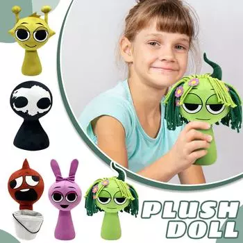 Плюшевая кукла, Игрушка в подарок, Мультфильм, Детская тряпичная кукла, Детская подарочная подушка One Size чёрный