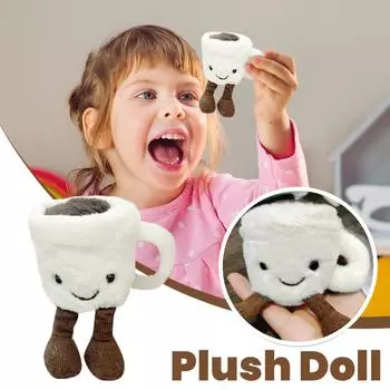 Плюшевая кукла «Кофейная чашка», игрушка в подарок, мультфильм, детская тряпичная кукла, детская подарочная подушка One Size