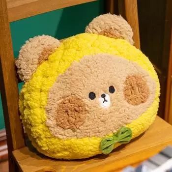 Плюшевая кукла-кошка, грелка для рук, ананасовый медведь, зимние муфты, многофункциональные плюшевые игрушки с рисунком животных, милые, мягкие, удобные чехлы для рук 32cm Strawberry