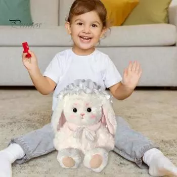 Плюшевая кукла кролик, мягкие игрушки для детей, милая игрушка кролик, пушистая мягкая игрушка кролик с мягкими ушками, пасхальные подарки на День святого Валентина 28cm