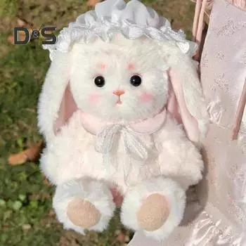 Плюшевая кукла кролик, мягкие игрушки для детей, милая игрушка кролик, пушистая мягкая игрушка кролик с мягкими ушками, пасхальные подарки на День святого Валентина 28cm