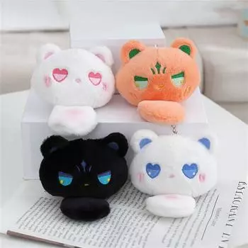 Плюшевая кукла-кукла, кулон, плюшевая игрушка, плюшевый брелок для кошки, брелок для ключей с кошкой для пары
