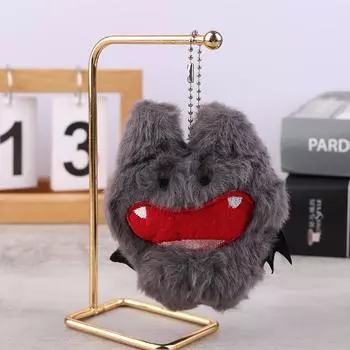 Плюшевая кукла летучая мышь на Хэллоуин, милый мультяшный брелок для ключей с изображением животных, милые плюшевые игрушки в виде дьявола, кулон на рюкзак, подарки для пары белый