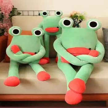 Плюшевая кукла-лягушка с большими глазами и ртом-сосиской, длинные ноги. Изысканные праздничные подарки. 60cm-Squint eyes