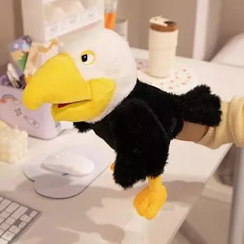 Плюшевая кукла-марионетка с подвижным ртом, интерактивная игрушка в виде животного в зоопарке для детей и взрослых, мягкая кукла-птица для ролевых игр, рождественских историй F