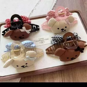 Плюшевая кукла Медведь Волосы Коготь пластиковый бант Коготь Зажим Kawaii Большая Акула Зажим для девочек розовый