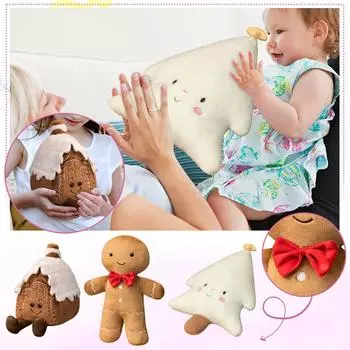 Плюшевая кукла, милый дом, венок, мультяшная кукла, подушка, диван, орнамент, плюшевая игрушка, украшение дома One Size светло-коричневого