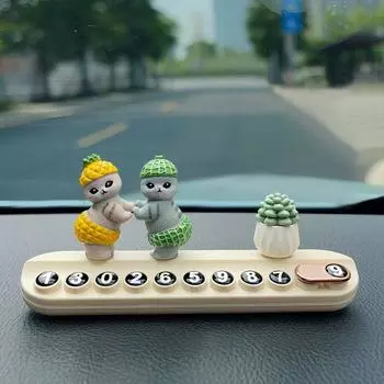 Плюшевая кукла, мультяшный кот, номерной знак, фруктовый танец кота, автомобиль, временный знак «Стоп», приборная панель, игрушка Style 1