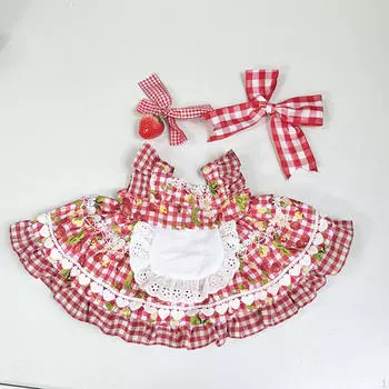 Плюшевая кукла на бретельках платье с узором клубники милые руки для детей подарок на день рождения