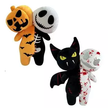 Плюшевая кукла на Хэллоуин, светящаяся в темноте, тыквенный череп, летучая мышь, привидение, мягкая игрушка-кукла, ужас A