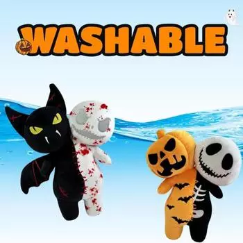 Плюшевая кукла на Хэллоуин, светящаяся в темноте, тыквенный череп, летучая мышь, призрак, мягкая кукла, игрушка, фигурка ужаса, домашний декор для украшения на Хэллоуин A