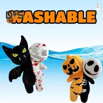 Плюшевая кукла на Хэллоуин, светящаяся в темноте, тыквенный череп, летучая мышь, призрак, мягкая кукла, игрушка, фигурка ужаса, домашний декор для украшения на Хэллоуин A