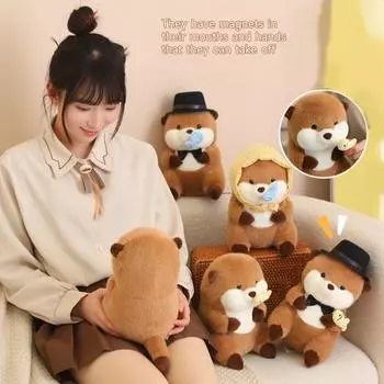 Плюшевая кукла, очаровательная плюшевая игрушка капибара, изысканное качество изготовления, удобная мягкая кукла для украшения дома A синий