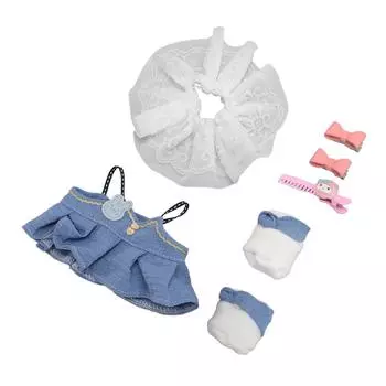 Плюшевая Кукла Одежда Шарнирные Куклы Одежда Аксессуары Бант Юбка Платье Обувь Заколки для Волос 20см синий