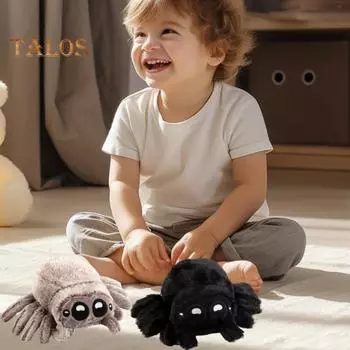 Плюшевая кукла-паук, мягкая игрушка для детей, милая пушистая подушка, декоративная реалистичная подушка в виде паука, плюшевые подарки на Рождество белый