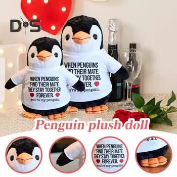 Плюшевая кукла пингвина, милая мягкая игрушка-пингвин, которую можно обнимать, подарок на годовщину пингвина, подарки на День святого Валентина для нее и него S Penguin