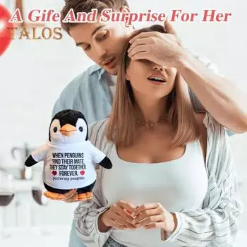 Плюшевая кукла пингвина, милая мягкая игрушка-пингвин, которую можно обнимать, подарок на годовщину пингвина, подарки на День святого Валентина для нее и него S Penguin