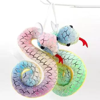 Плюшевая кукла-подвеска в виде змеи, милый мультяшный плюшевый брелок, мягкая игрушка в виде животного, подарок для девочек S розовый