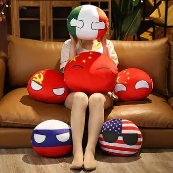 Плюшевая кукла Polsball Countryball СССР США ФРАНЦИЯ РОССИЯ Великобритания ЯПОНИЯ ГЕРМАНИЯ КАНАНДА ИТАЛИЯ Country Ball Игрушка плюшевая подвеска 10-50 см 10cm keychain