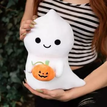 Плюшевая кукла-призрак на Хэллоуин, мягкая игрушка-призрак в виде тыквы, мягкая плюшевая кукла-призрак, мягкая подушка-обнимашка для детей и взрослых белый