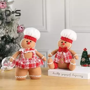 Плюшевая кукла пряничный человечек, мягкая подушка для рождественского декора, сидящая, стоящая, подвесная пряничная игрушка для украшения праздничной вечеринки F
