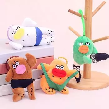 Плюшевая кукла, рот-сосиска, большие глаза, мягкая кукла с забавным выражением, уродливая милая кукла, кулон для брелка, сумка, украшение автомобиля C