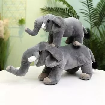 Плюшевая кукла-слон, плюшевая кукла-слон, имитация слона, плюшевая игрушка для детей, подарок на Рождество, день рождения, украшение дома L