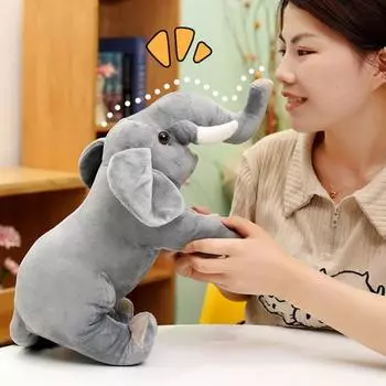 Плюшевая кукла-слон, плюшевая кукла-слон, имитация слона, плюшевая игрушка для детей, подарок на Рождество, день рождения, украшение дома L
