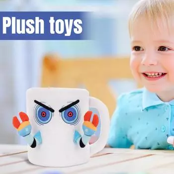 Плюшевая кукла Tongs Cup, мягкая плюшевая игрушка Tongs Cup, подходит для подарков на день рождения, День святого Валентина и другие праздники, 9,84 дюйма One Size белый