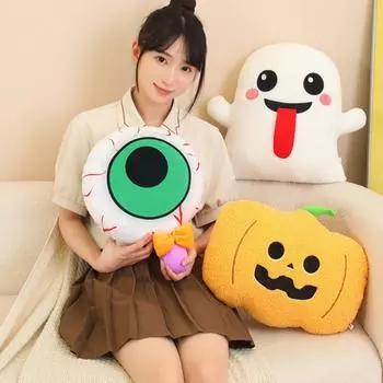 Плюшевая кукла-тыква, забавная мягкая кукла, глаза на Хэллоуин, кукла-леденец, плюшевая игрушка, праздничное украшение, подарок для мальчика и девочки 1