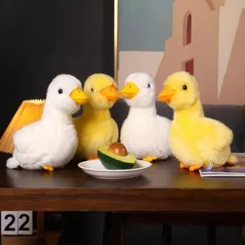 Плюшевая кукла-утка, милые 3D глаза, белая/желтая утка, плюшевые украшения, мягкая кукла-животное, украшение дома, подарок на день рождения для детей, девочек белый