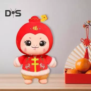 Плюшевая кукла змея 2025 год змеи мягкая игрушка китайский зодиак праздничный домашний декор китайский новогодний талисман плюшевые игрушки для детей 15 cm красный