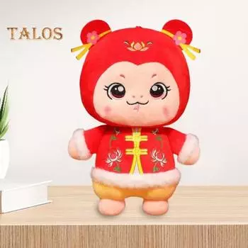 Плюшевая кукла змея 2025 год змеи мягкая игрушка китайский зодиак праздничный домашний декор китайский новогодний талисман плюшевые игрушки для детей 15 cm красный