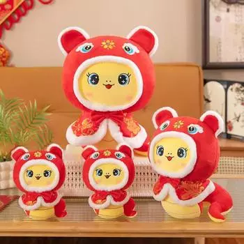 Плюшевая кукла-змея 2025, плюшевая кукла-змея, талисман китайского Нового года со съемным плащом для декора стола на праздник Весны 20cm Snake