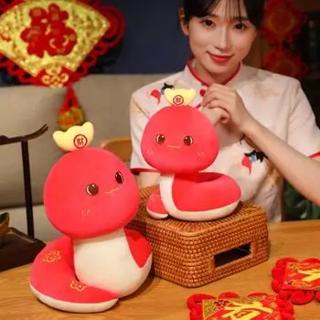 Плюшевая кукла-змея 2025, талисман года Змеи на китайский Новый год, мягкая игрушка-животное, домашний декор, подарок S