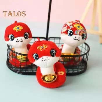 Плюшевая кукла змея 3,94 дюйма, плюшевая змея, талисман, подвесное украшение, символизирующее удачу, безопасность, здоровье, счастье, весенний праздник, лунный A