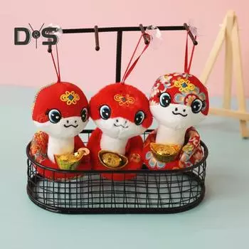 Плюшевая кукла змея 3,94 дюйма, плюшевая змея, талисман, подвесное украшение, символизирующее удачу, безопасность, здоровье, счастье, весенний праздник, лунный A