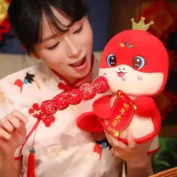 Плюшевая кукла-змея Yousheng, талисман года Змеи с баннером, чучело китайского Нового года для праздничного стола Весны, украшение для дома, подарок S