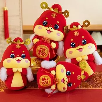 Плюшевая кукла змея знака зодиака 25/30 см, мягкая игрушка-талисман года змеи для празднования весеннего фестиваля, домашнего декора, подарка 30cm