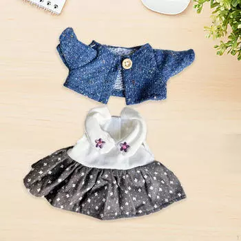 Плюшевая кукольная одежда для 20 см, стильная, кукольное платье и свитер, плюшевые аксессуары, фотореквизит