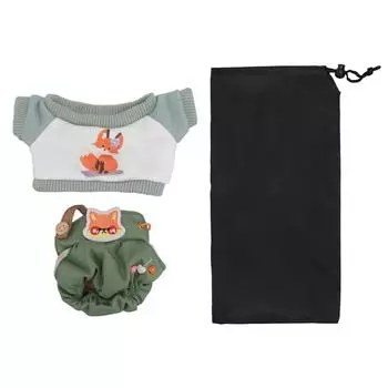 Плюшевая кукольная одежда, милая хлопковая футболка, комбинезон, мягкая кукольная фигурка, игрушка, одежда для 8-дюймовых кукол зелёный