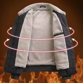 Плюшевая куртка ягненка с плюшем и утолщенной мужской клипсой для преодоления трудностей M зелёный