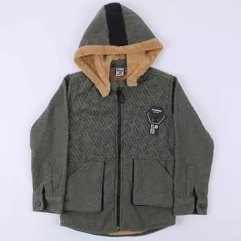 Плюшевая куртка-рубашка цвета дровосека цвета хаки для мальчика