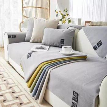 Плюшевая легкая роскошная однотонная диванная подушка на четыре сезона, универсальная нескользящая тканевая кожаная подушка для гостиной, чехол для дивана, полотенце 30x50 pillowcase1PC